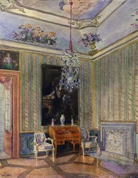 Empfangsraum im Schloss Favorite, Baden, Louis XVI Dekoration, um 1770